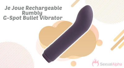 Je Joue Rechargeable Rumbly G-Spot Bullet Vibrator against a pastel background