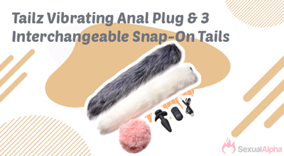 Tailz Vibrating Anal Plug & 3 Interchangeable Snap-On Tails