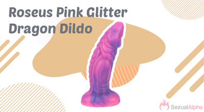 Roseus Pink Glitter Dragon Dildo