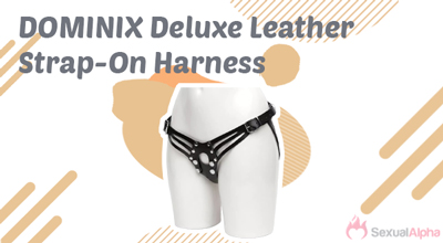 DOMINIX Deluxe Leather Strap-On Harness