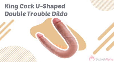 King Cock U-Shaped Double Trouble Dildo